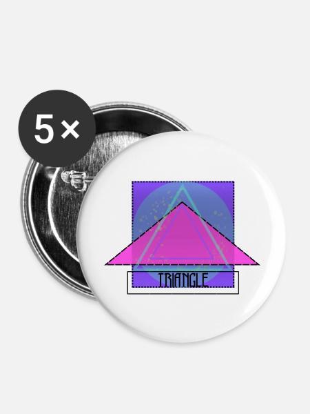 TRIANGLE - Buttons groß 56 mm (5er Pack) - Weiß