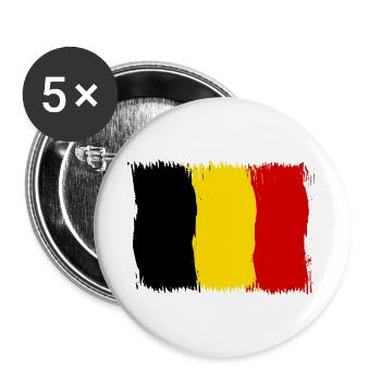 Belgique Drapeau Belge Drapeau Cadeau - Lot de 5 grands badges (56 mm) - blanc - Devant