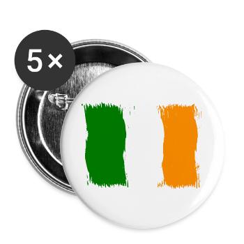 Irlande , Drapeau Drapeau Cadeau - Lot de 5 grands badges (56 mm) - blanc - Devant