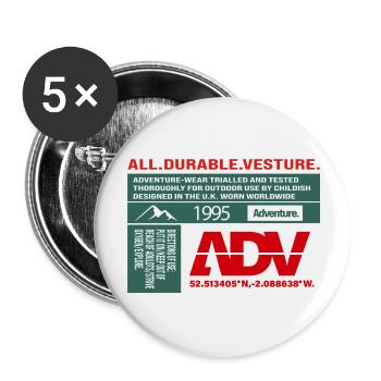 TGF BRO ADVENTURE new 2022 design - Buttons large 2.2''/56 mm (5-pack) - white - Front