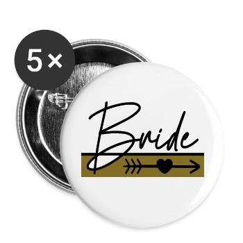 Sécurité de la mariée La mariée - Lot de 5 grands badges (56 mm) - blanc - Devant