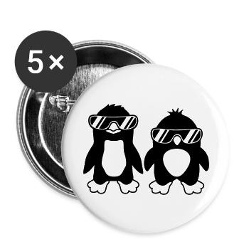Freunde 2 Sonnenbrille Pinguine - Buttons groß 56 mm (5er Pack) - Weiß - Vorne