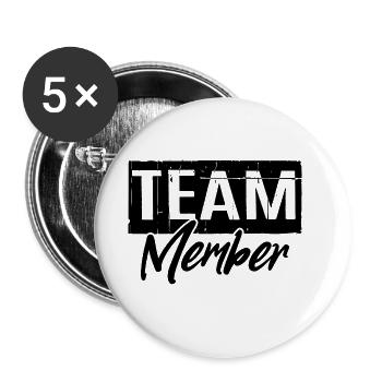 Team Member - Buttons groß 56 mm (5er Pack) - Weiß - Vorne