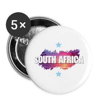 Afrique du Sud - Lot de 5 grands badges (56 mm) - blanc - Devant