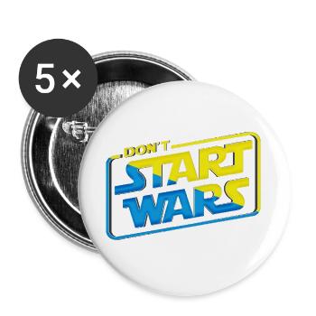 Don't start wars support Ukraine - Buttons large 2.2''/56 mm (5-pack) - white - Front