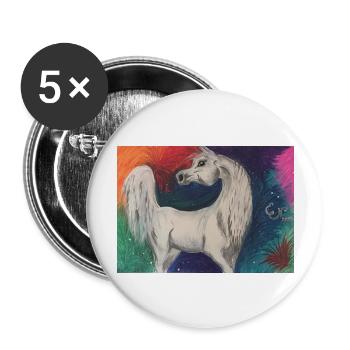 Arabian White Hors by Esther Nagy Art - Buttons groß 56 mm (5er Pack) - Weiß - Vorne