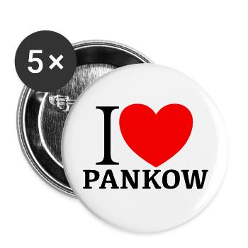 I LOVE PANKOW - Buttons groß 56 mm (5er Pack) - Weiß - Vorne