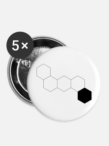 Raute - Buttons groß 56 mm (5er Pack) - Weiß