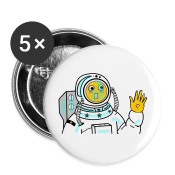 Astronautes Drôle - Lot de 5 grands badges (56 mm) - blanc - Devant