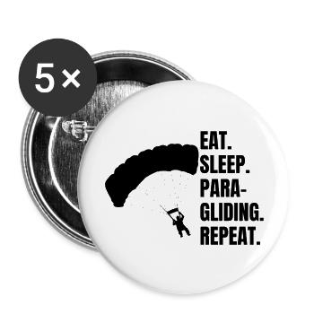 Paragleiter Gleitschirmfliegen Paragliding - Buttons groß 56 mm (5er Pack) - Weiß - Vorne