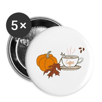 Halloween Pumpkin Latte Drink Cup Hoodie - Buttons large 2.2''/56 mm (5-pack) - white - Front
