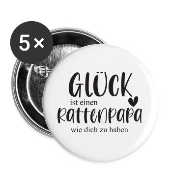 Ratte Rattenpapa Haustier Nagetier Geschenk - Buttons groß 56 mm (5er Pack) - Weiß - Vorne