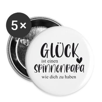 Spinne Spinnenpapa Haustier Insekt Geschenk - Buttons groß 56 mm (5er Pack) - Weiß - Vorne