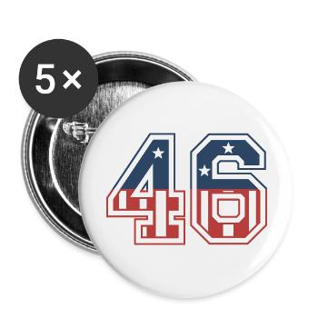 Nummer 46 USA - Buttons groß 56 mm (5er Pack) - Weiß - Vorne