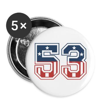 Nummer 53 USA - Buttons groß 56 mm (5er Pack) - Weiß - Vorne