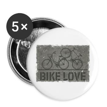 Amour du vélo - Lot de 5 grands badges (56 mm) - blanc - Devant