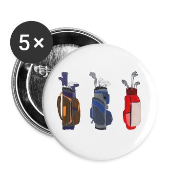 Awesome Golf Bags - Buttons large 2.2''/56 mm (5-pack) - white - Front