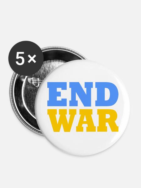 End war - Buttons groß 56 mm (5er Pack) - Weiß