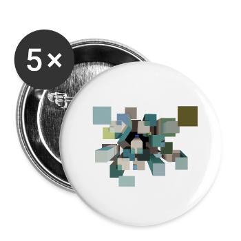 Cubes psychédéliques - Lot de 5 grands badges (56 mm) - blanc - Devant
