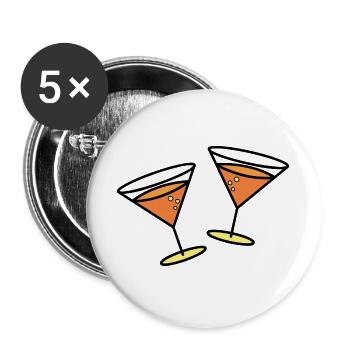 Cocktails to celebrate - Buttons large 2.2''/56 mm (5-pack) - white - Front