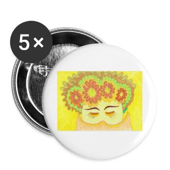 JasminEs World - Buttons groß 56 mm (5er Pack) - Weiß - Vorne