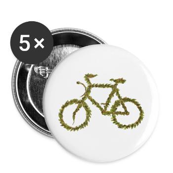Bicycle Nature Leaf Green - Buttons large 2.2''/56 mm (5-pack) - white - Front