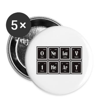 One Love One Heart | Periodic Table of Elements - Buttons large 2.2''/56 mm (5-pack) - white - Front