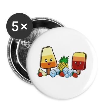 Kawaii-Eis am Stil - Buttons groß 56 mm (5er Pack) - Weiß - Vorne