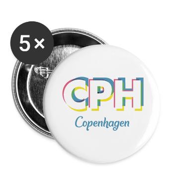 Copenhagen - CPH - Kopenhagen - Dänemark - Denmark - Buttons large 2.2''/56 mm (5-pack) - white - Front