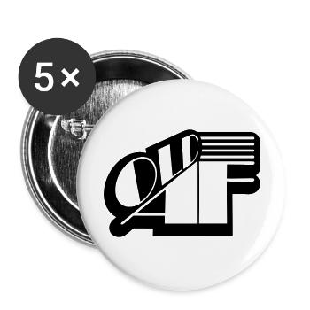 ancien logo de texte AF - Lot de 5 grands badges (56 mm) - blanc - Devant