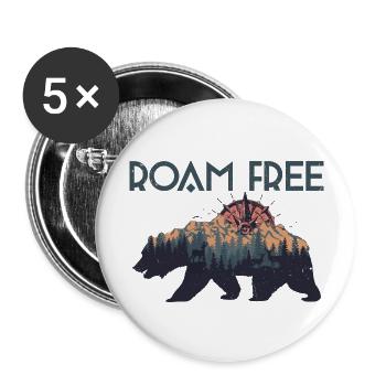 Hiking Camping Camping Outdoor Hiking Tour Hikers - Buttons large 2.2''/56 mm (5-pack) - white - Front
