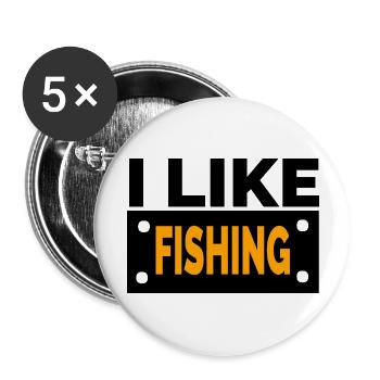 Pêche - Lot de 5 grands badges (56 mm) - blanc - Devant