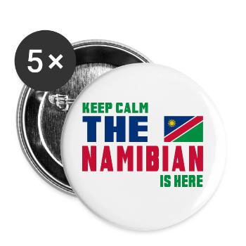 Keep Calm Namibia Flaggen Design - Buttons groß 56 mm (5er Pack) - Weiß - Vorne
