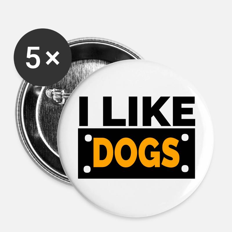 Hunde - Buttons groß 56 mm (5er Pack) - Weiß