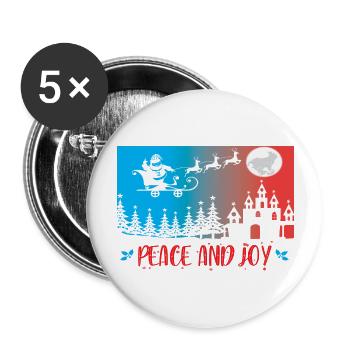Paix et joie - Lot de 5 grands badges (56 mm) - blanc - Devant