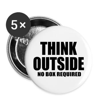 think outside the box hike quote - Buttons large 2.2''/56 mm (5-pack) - white - Front