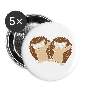 Amis Équipe dabbing Hedgehog - Lot de 5 grands badges (56 mm) - blanc - Devant