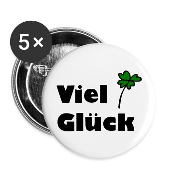 Viel Glück - Buttons groß 56 mm (5er Pack) - Weiß - Vorne