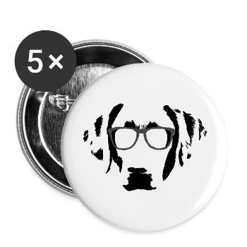 Labrador retriever mit Sonnenbrille - Buttons groß 56 mm (5er Pack) - Weiß - Vorne