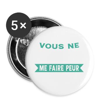 Drôle Papa J'Ai Trois Filles Meilleur Papa Cadeau - Lot de 5 grands badges (56 mm) - blanc - Devant