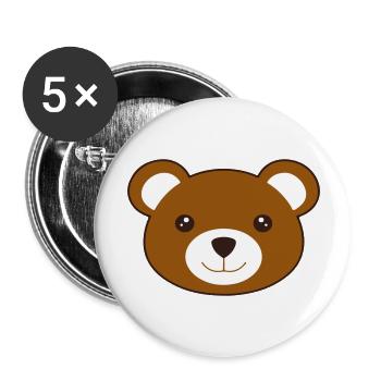 teddybear - Buttons large 2.2''/56 mm (5-pack) - white - Front