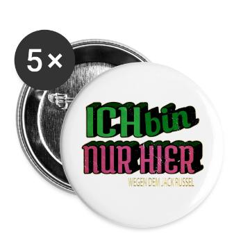 geburtstagsgeschenk zitat schäferhund chihuahua - Buttons groß 56 mm (5er Pack) - Weiß - Vorne