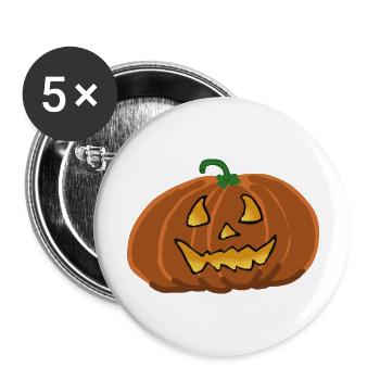 Happy Halloween - Buttons groß 56 mm (5er Pack) - Weiß - Vorne