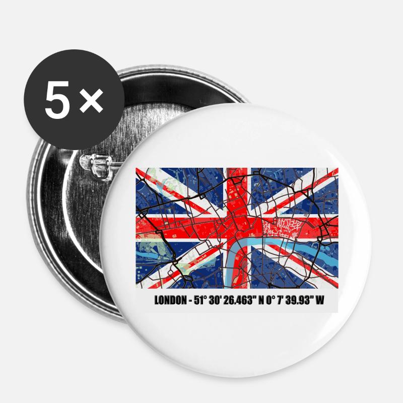London - Buttons large 2.2''/56 mm (5-pack) - white