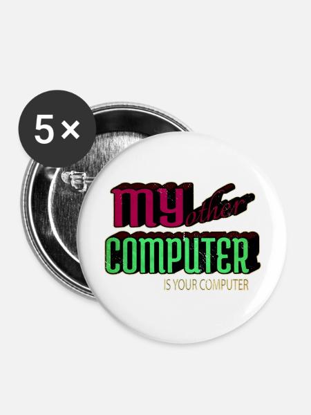 present hacking coding hacking computer - Buttons groß 56 mm (5er Pack) - Weiß