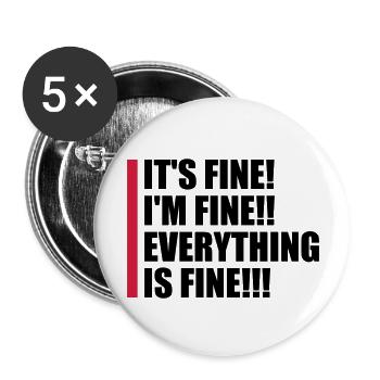everything is fine quote - Buttons large 2.2''/56 mm (5-pack) - white - Front