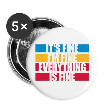 everything is fine quote - Buttons large 2.2''/56 mm (5-pack) - white - Front