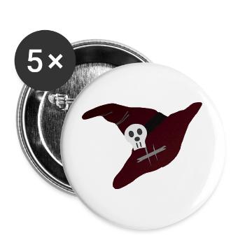 Hexenhut, Halloween Outfit, für mama - Buttons groß 56 mm (5er Pack) - Weiß - Vorne