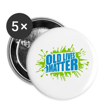 old lives matter Zitat - Buttons groß 56 mm (5er Pack) - Weiß - Vorne