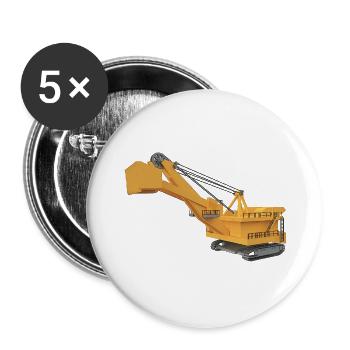Énorme excavatrice - Lot de 5 grands badges (56 mm) - blanc - Devant